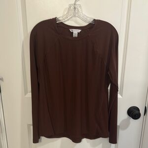 Athleta Brown Fitted Long Sleeve Tee